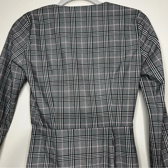 ZARA TRF Preppy Plaid Double Breasted Buttons Blazer Style Longsleeve Mini Dress - Picture 9 of 9